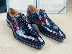 Platform Lug Sole Loafers Crocodile Shoes Special Offer! Formal Business Shoes -Genuine Crocodile Skin Leather Men's Lace-Up  Business Shoes Casual Comfortable Dress Shoe Male Suit Shoes