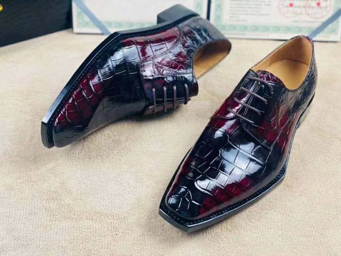 Crocodile Shoes Special Offer! Formal Business Shoes -Genuine Crocodile Skin Leather Men's Lace-Up  Business Shoes Casual Comfortable Dress Shoe Male Suit Shoes Dr. Martens 8053 Quad Ii Loafers