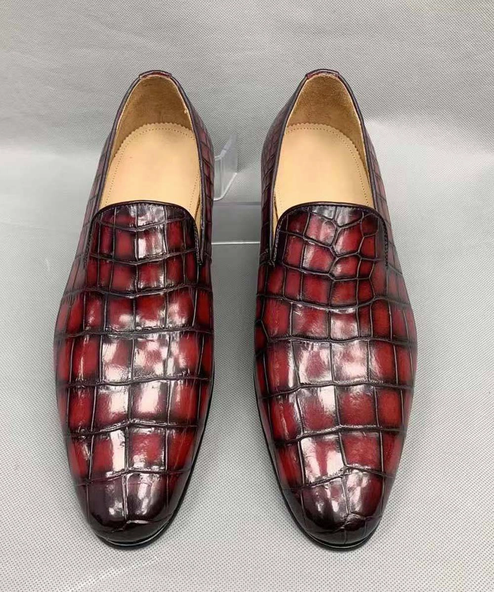 Crocodile Shoes Vintage Men's Genuine Crocodile Skin Leather Slip On Loafers Driving Fashion Luxury Business Driving Shoes Loafers Asos