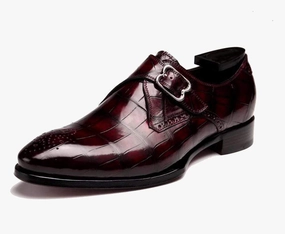 Brogues Crossword Clue Crocodile Shoes Wine Red Crocodile Leather Monk Strap Shoes