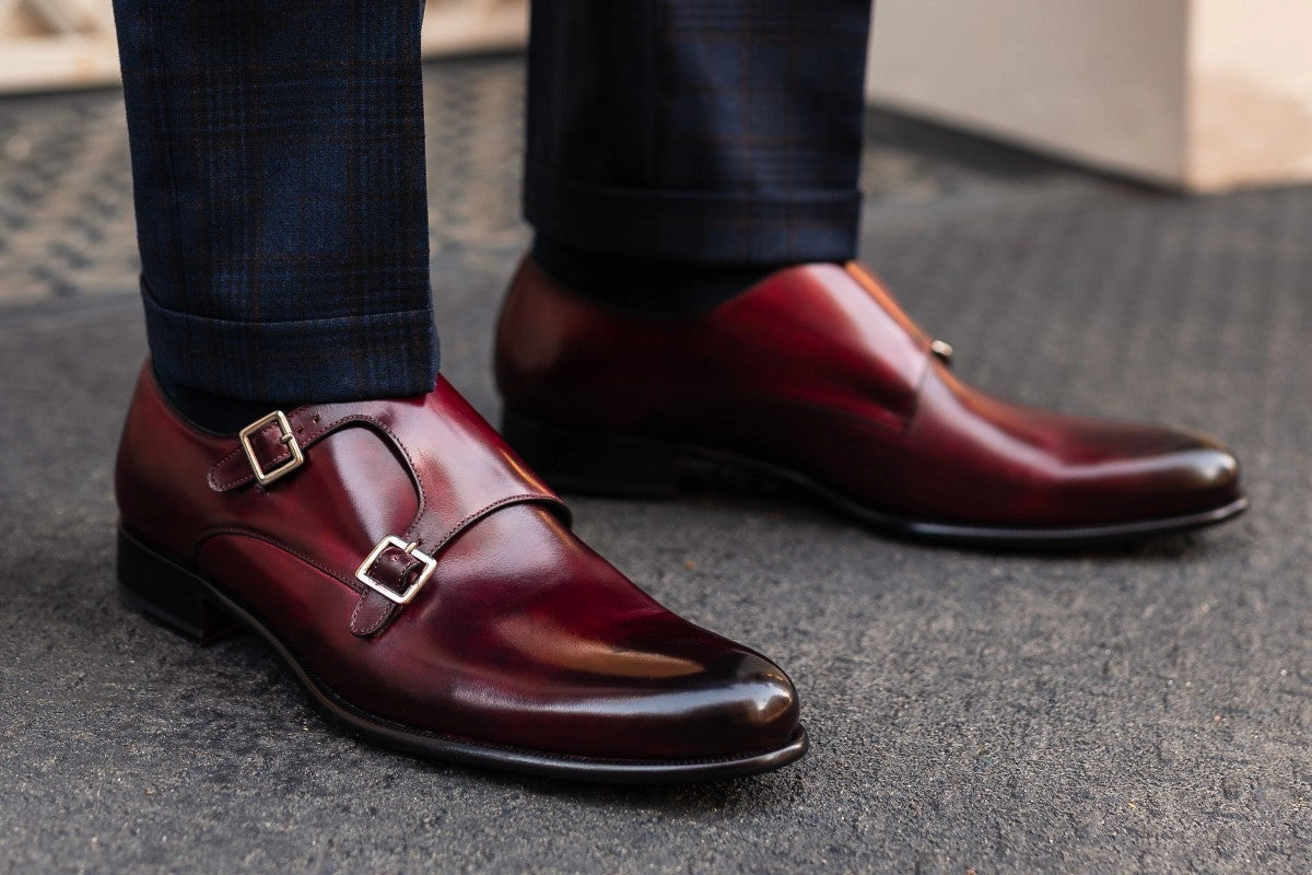 The Poitier Double Monk Strap - Oxblood Burwood Brogues