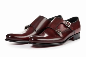 The Poitier Double Monk Strap - Oxblood Soft Brogues