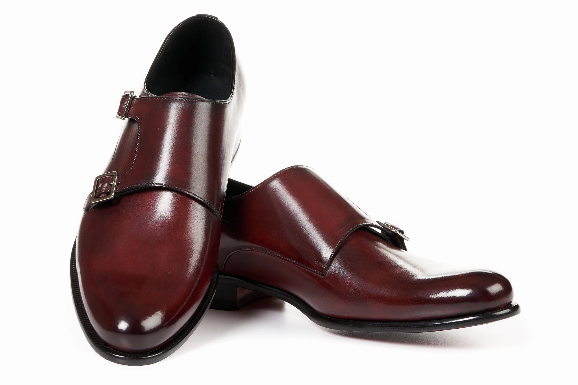 The Poitier Double Monk Strap - Oxblood Brogue Knee Boots