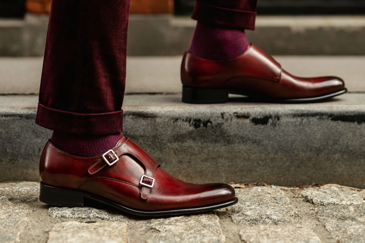 Old Brogues The Poitier Double Monk Strap - Oxblood