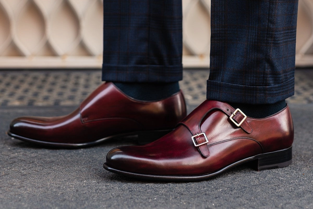 The Poitier Double Monk Strap - Oxblood The Brogues
