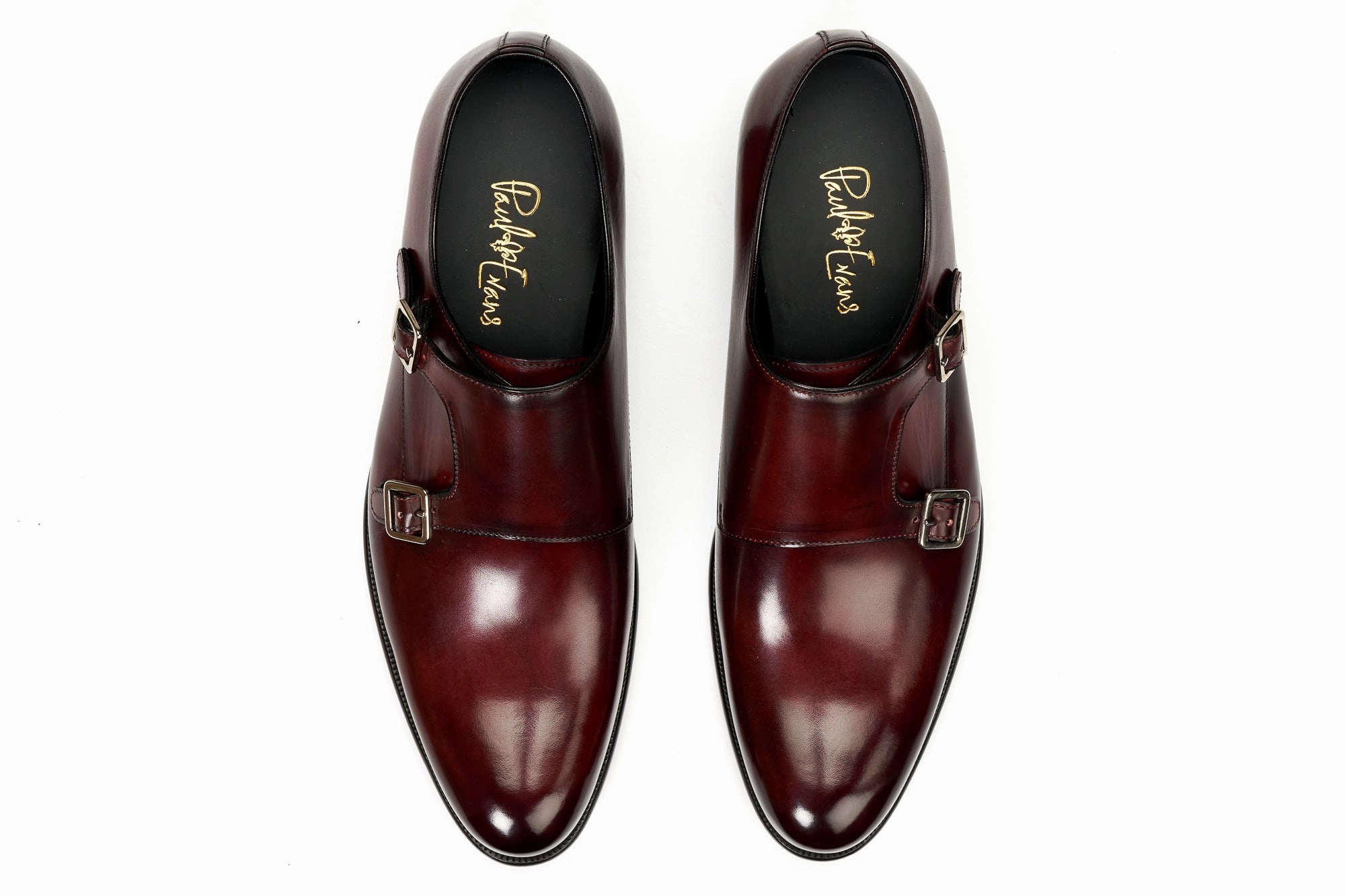 The Poitier Double Monk Strap - Oxblood Walk London Oliver Brogues