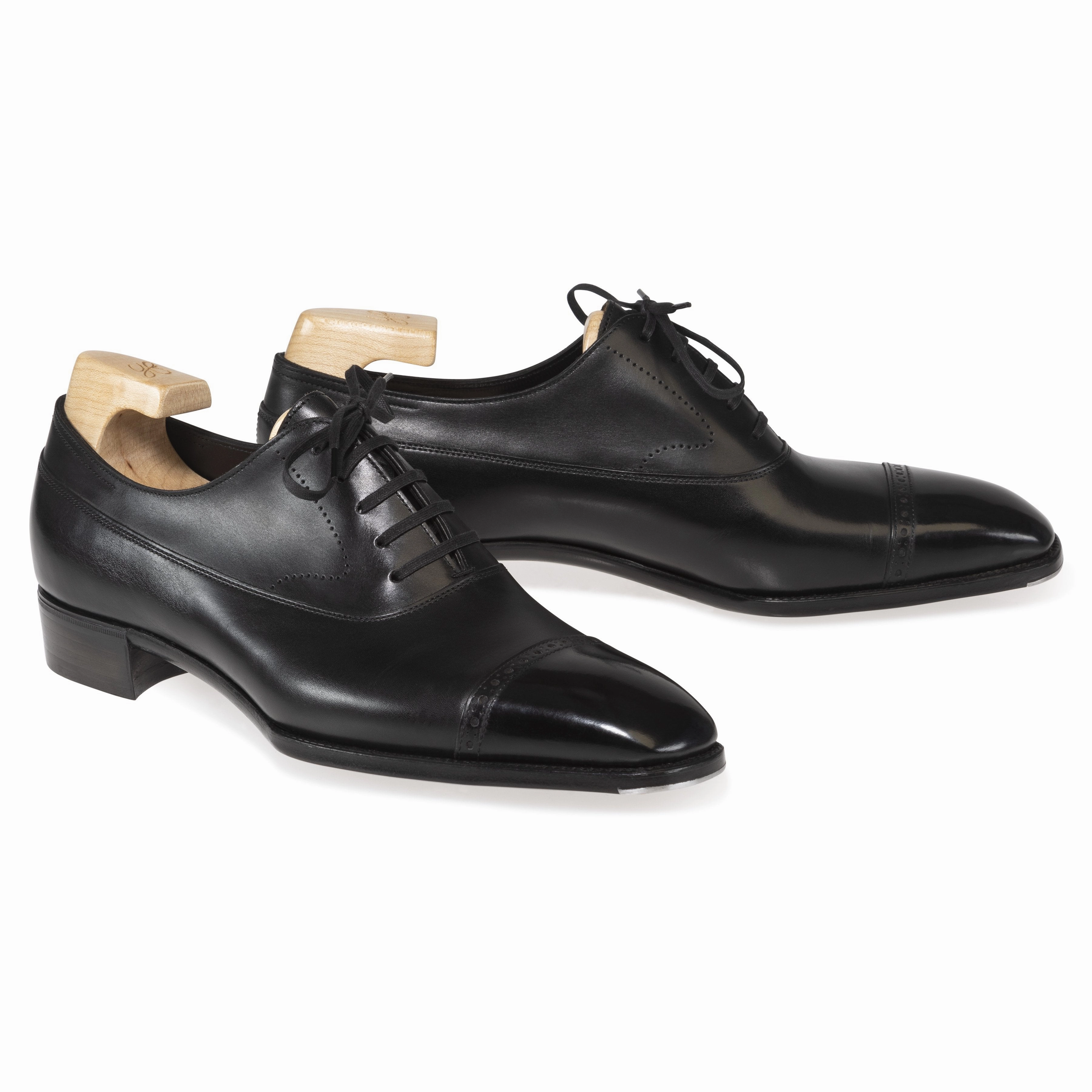 Metallic Silver Oxfords Celeste Perforated Captoe Oxford