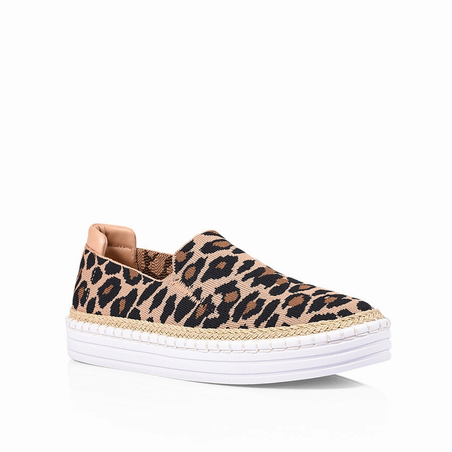 Queen Slip On Sneakers - Nude Leopard Knit Stefan Janoski Slip On Shoes