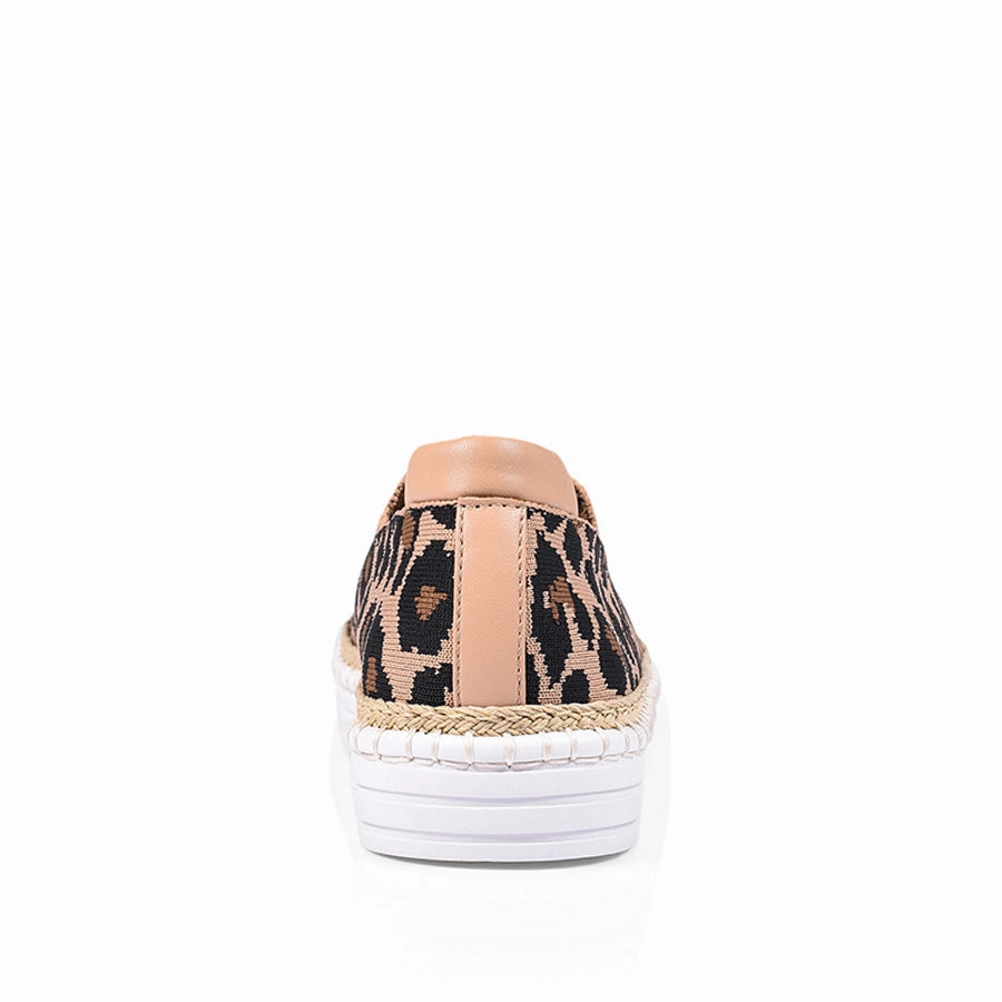Woven Slip On Shoes Queen Slip On Sneakers - Nude Leopard Knit