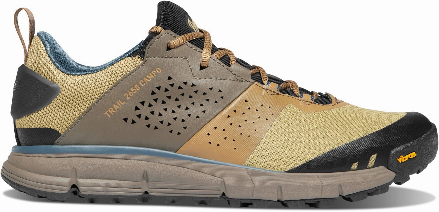 Danner Mens Trail 2650 Campo 3in Brown/Orion Blue Leather Hiking Shoes Spikes For Hiking Shoes