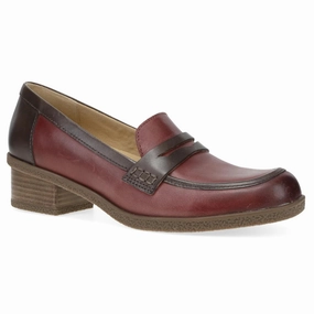 Business Casual Penny Loafers Dansko Danica Plum/Chocolate Waterproof Burnished Leather Loafer (Women's)