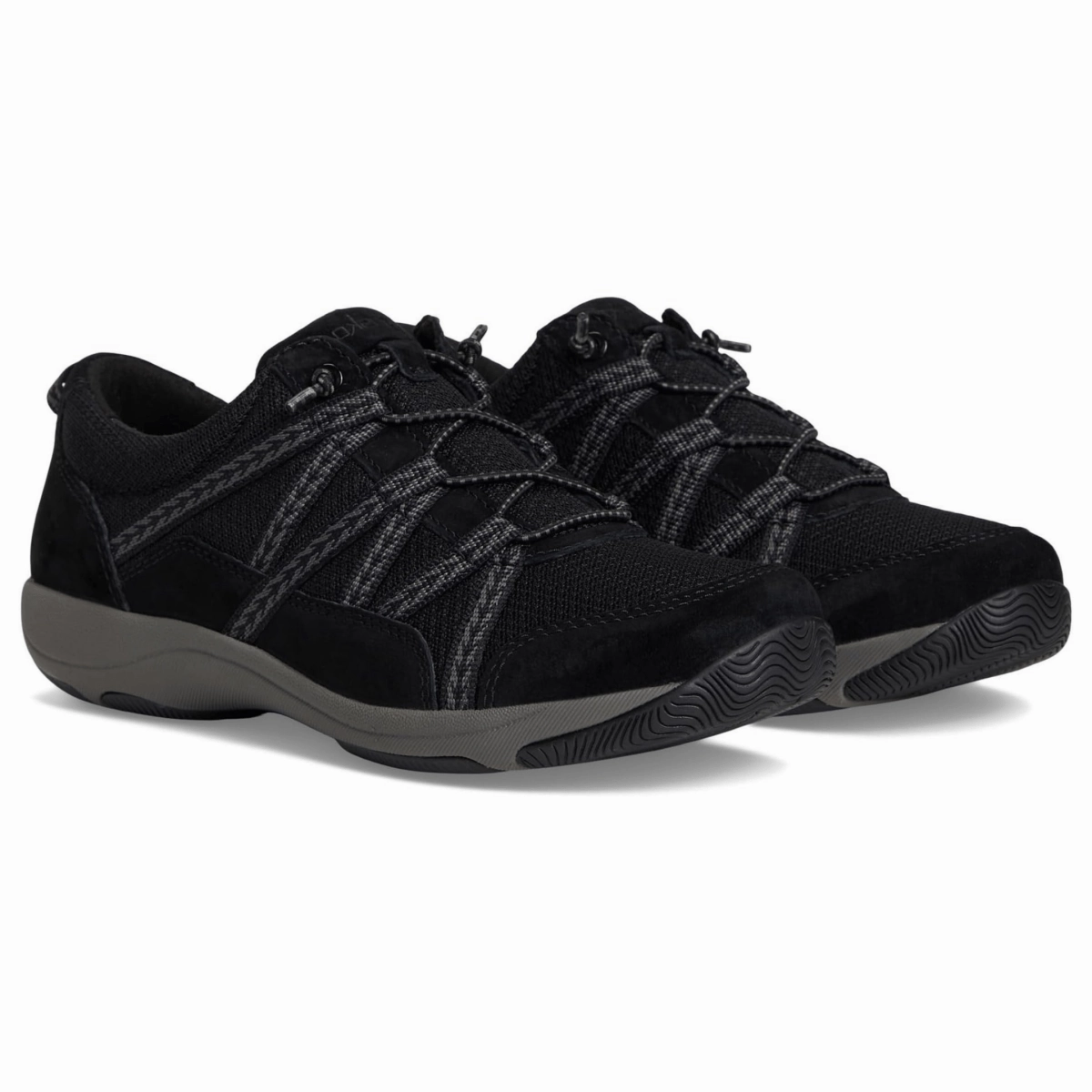 Green Slip Ons Dansko Women's Harlyn Black/Black Suede