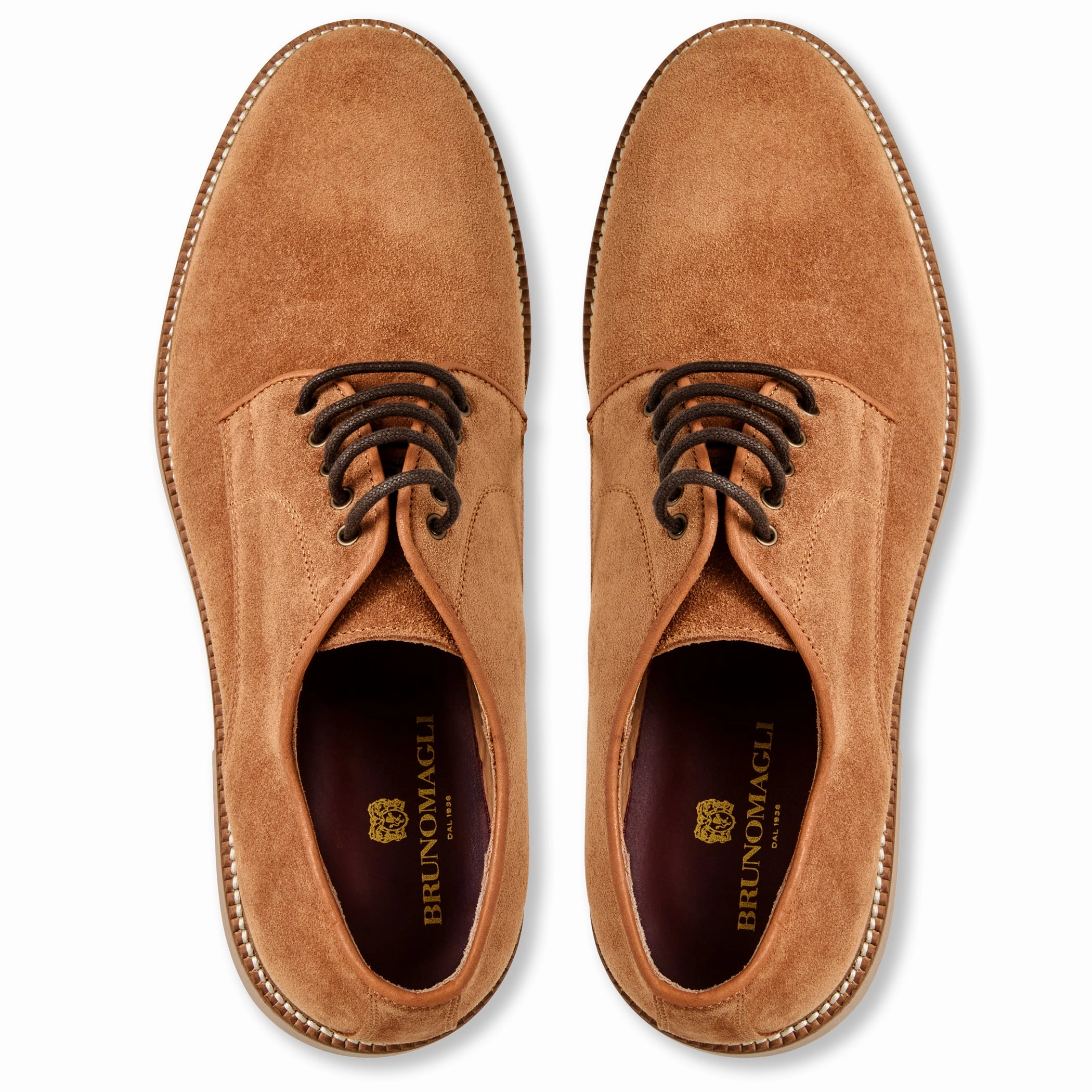 Dario Cognac Suede Lace Up Prom Shoes