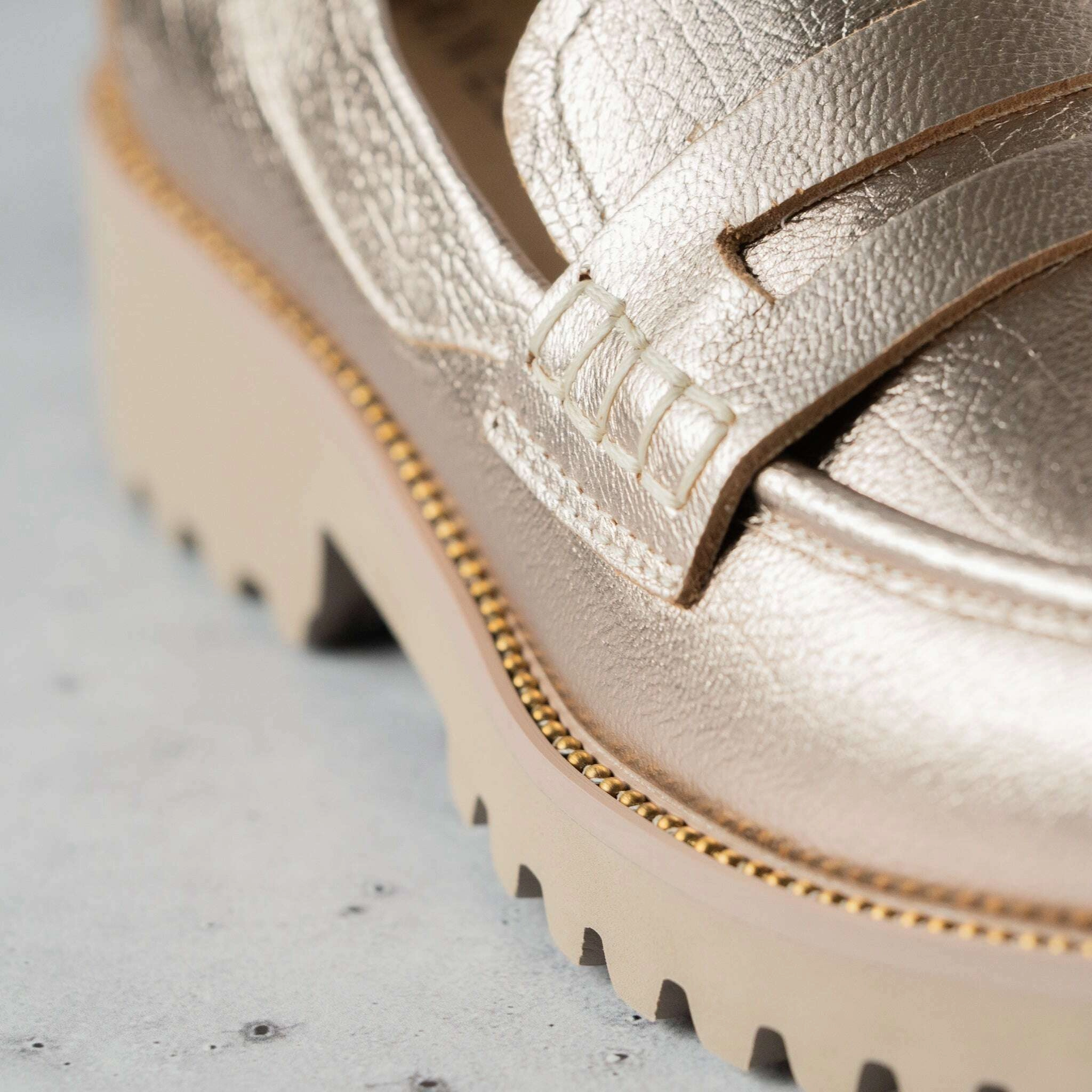 VANELi - Zayna - Chrome Grey Metallic 50s Penny Loafers