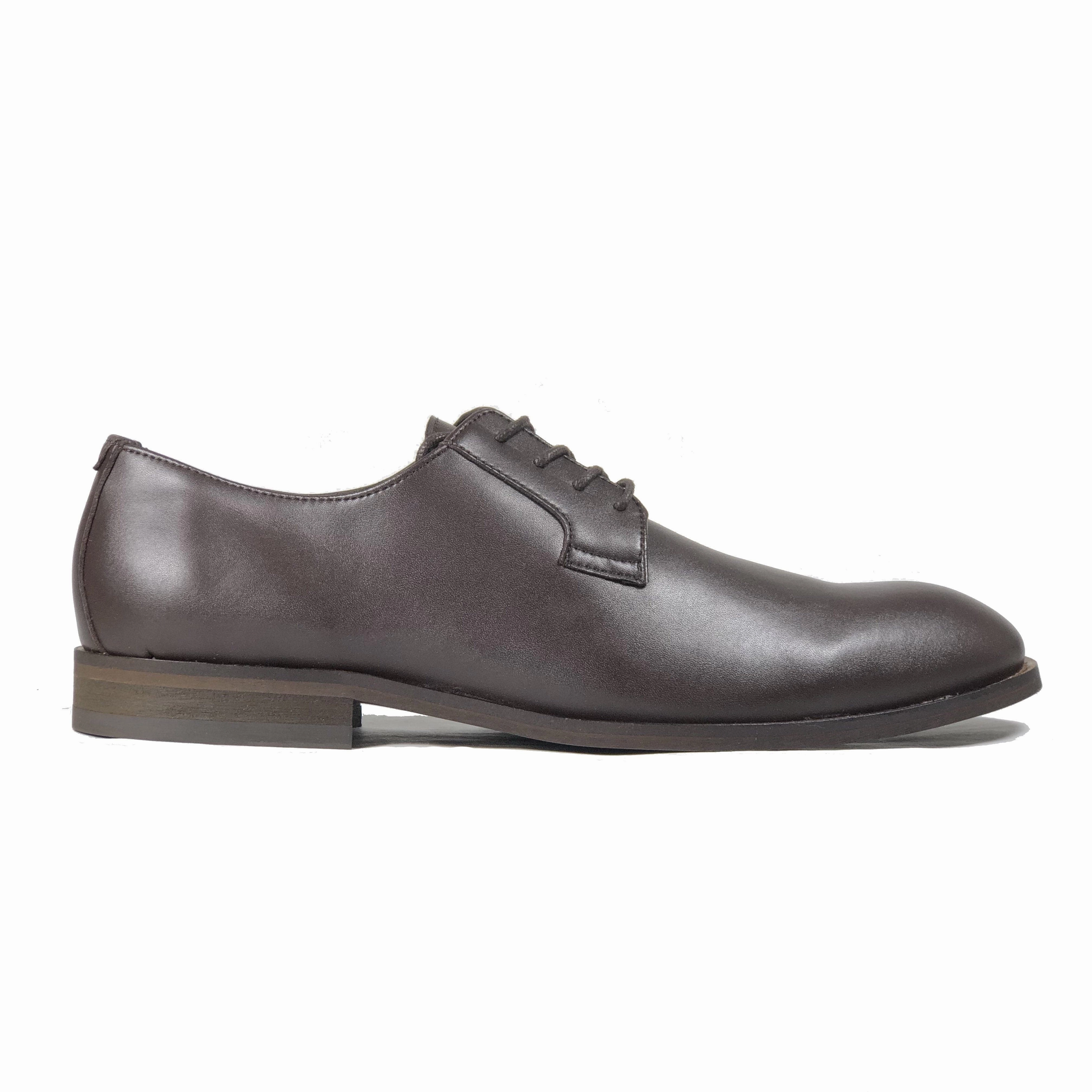 'Gideon' classic vegan derby round toe by Zette Shoes - dark chestnut Brayden Wingtip Lace Up Shoes