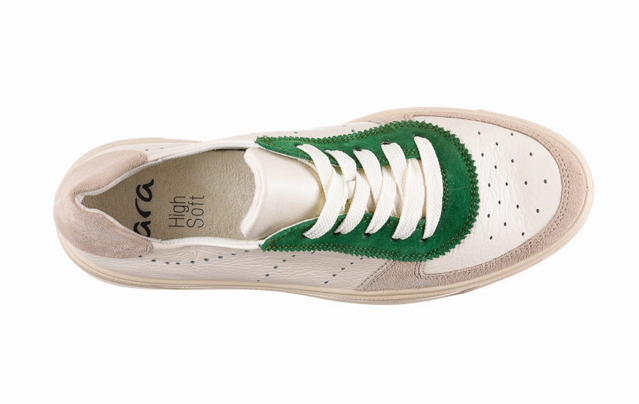 Ara Earthy Green White Brogues Shoes