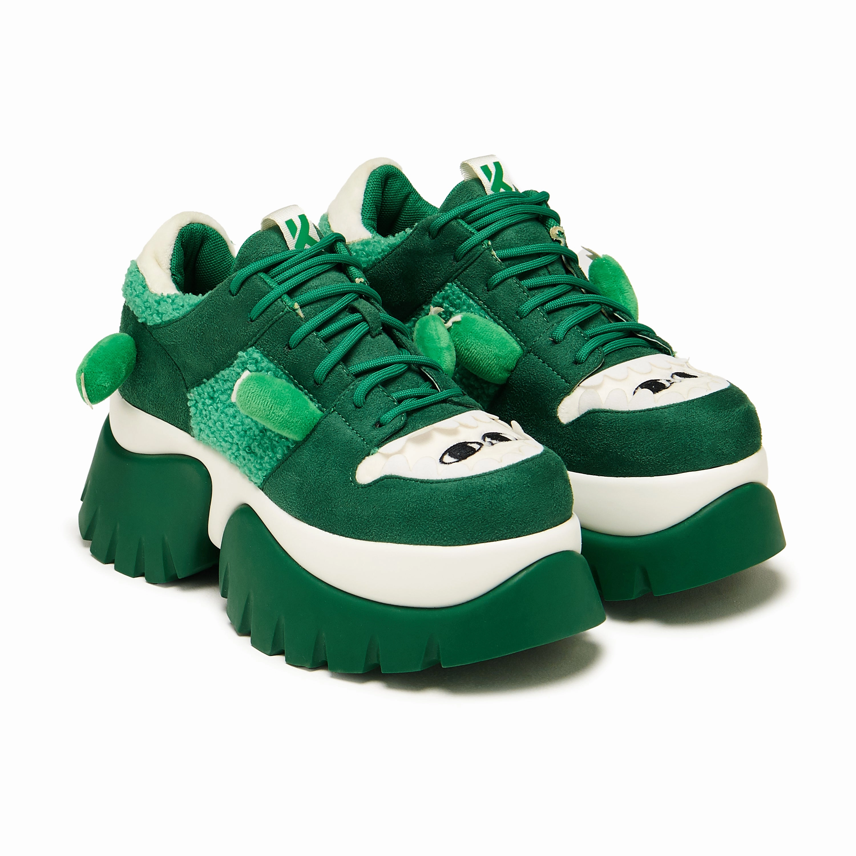 Pointy Mary Jane Shoes Beanzilla Platform Trainers - Green