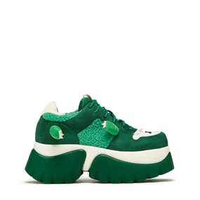 Forever Loris 28 Leopard Shoes Mary Jane Beanzilla Platform Trainers - Green