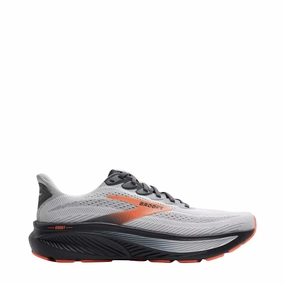 Running Shoes For Everyday Wear Brooks Men's Ghost 17 Sneaker in Oyster Mushroom/Orange/Ebony