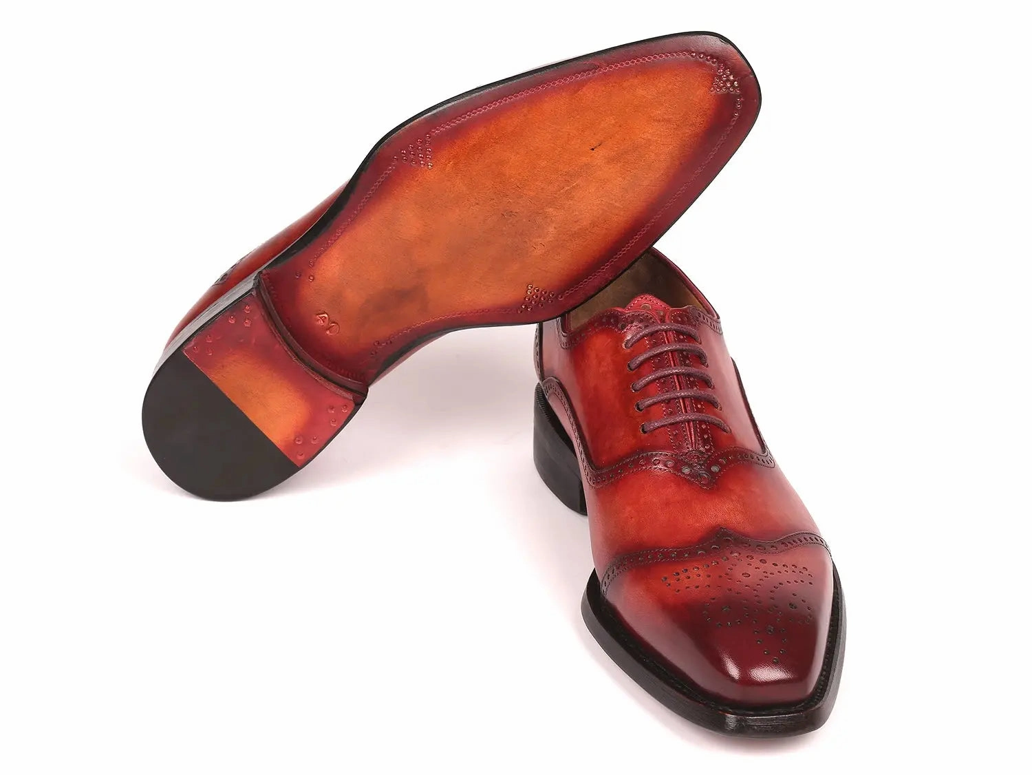Paul Parkman Men's Goodyear Welted Oxford Shoes in Reddish Brown Bates Oxford