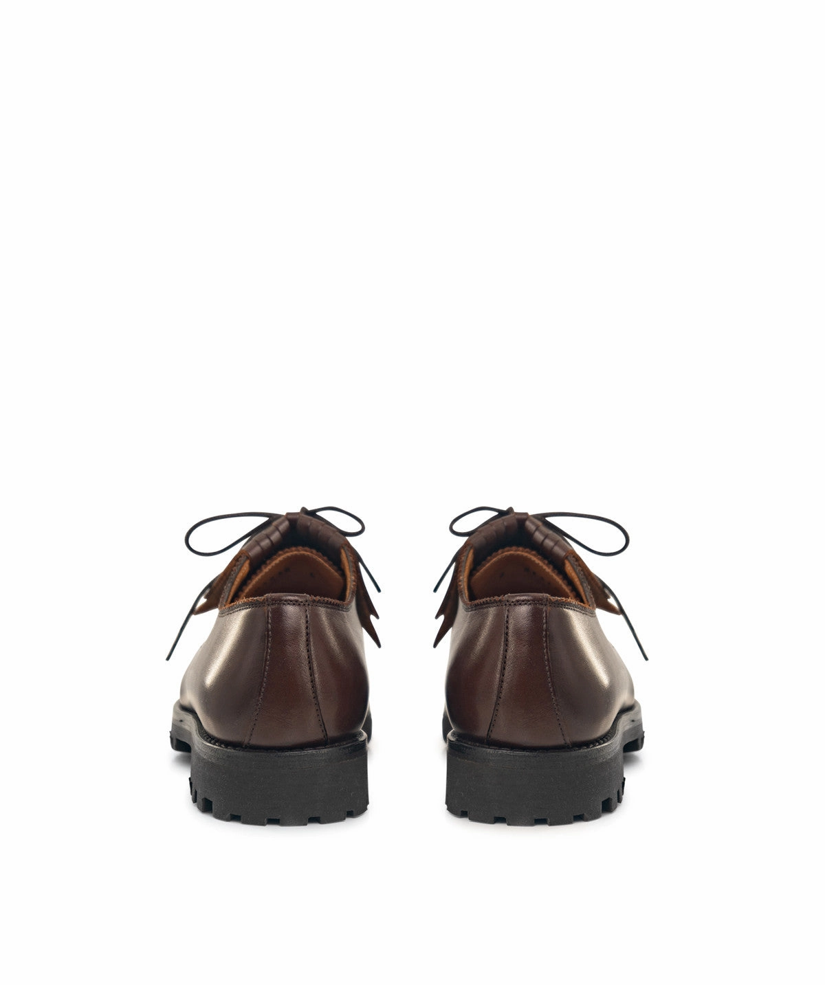 Lace Up Flat Pointed Shoes Derbies LEONIE Brun