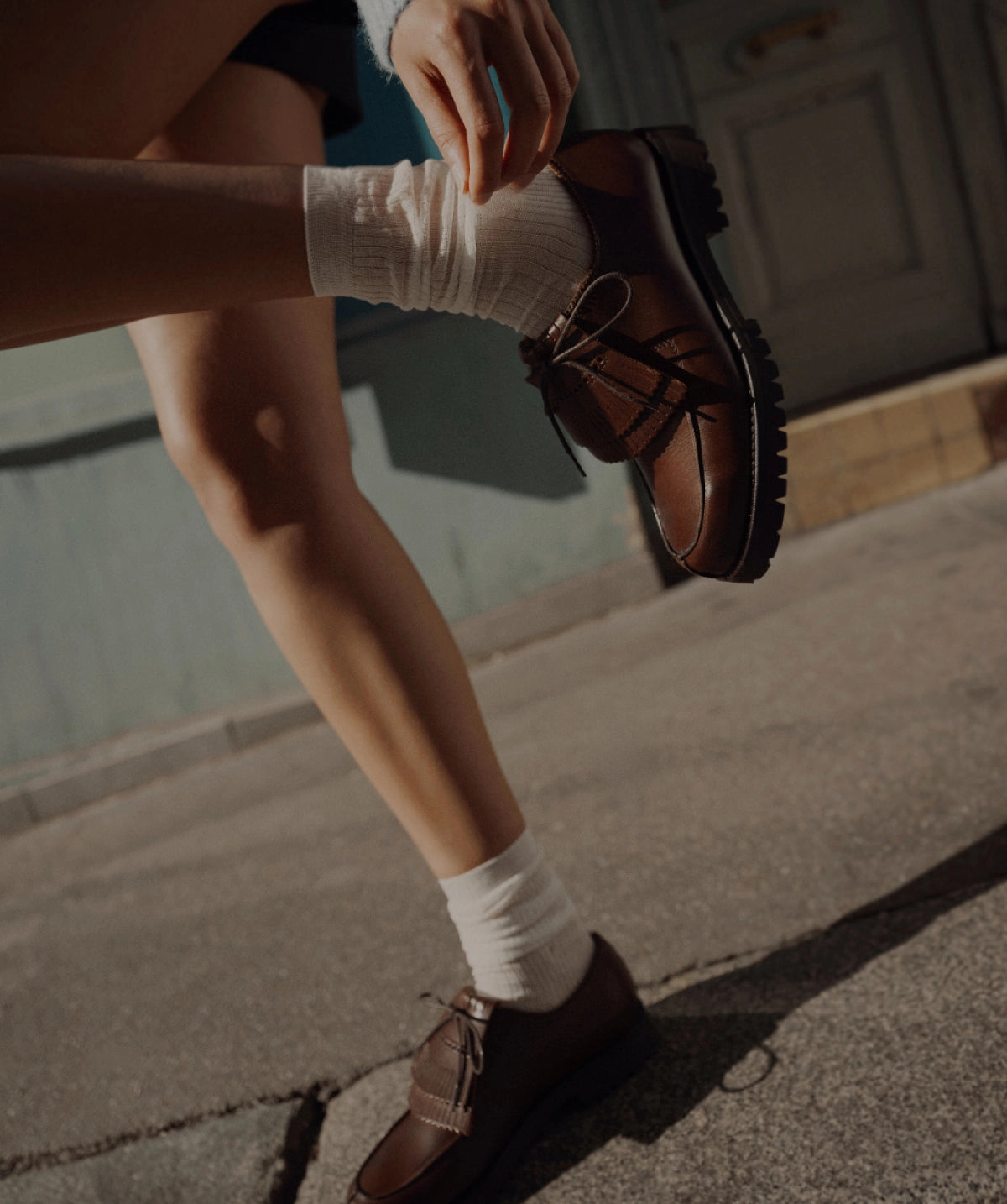 Leather Lace Up Shoes Derbies LEONIE Brun