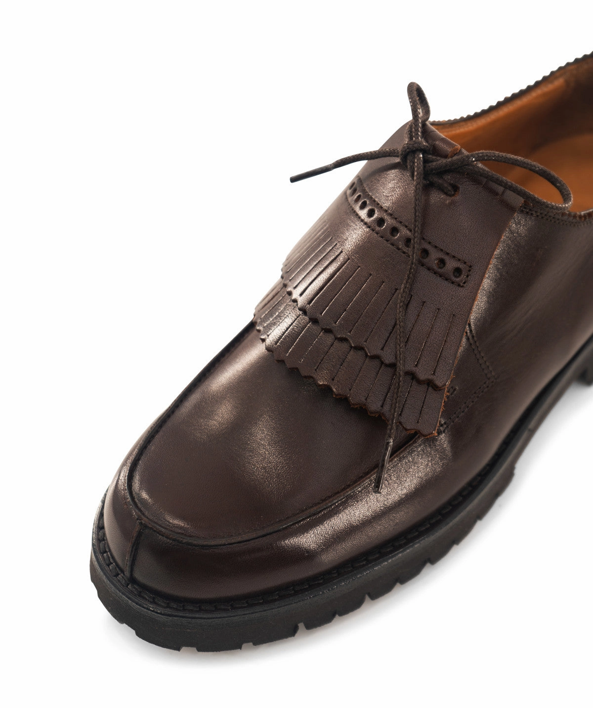 Derbies LEONIE Brun Lace Up Leg Flat Shoes