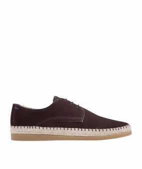 Derby espadrille CALIFORNIA Daim Marron Fonc Soho Lace-up Jazz Shoe