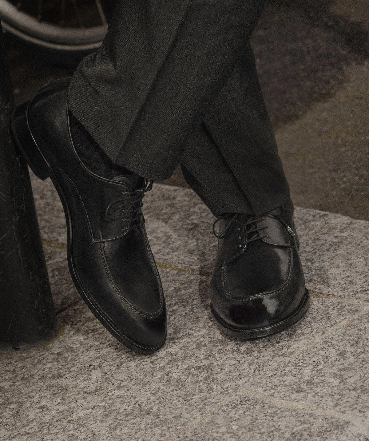 Derby MASSIMO Gris Sombre Suture Lace Derby Shoes