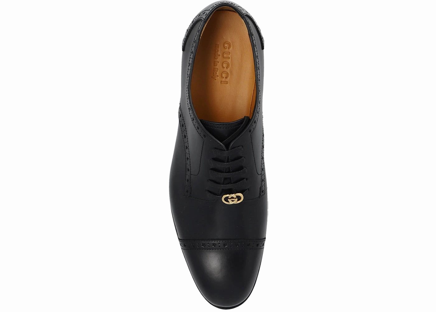 Pointed Lace Up Shoes Gucci Gg Logo Derby Shoes Black