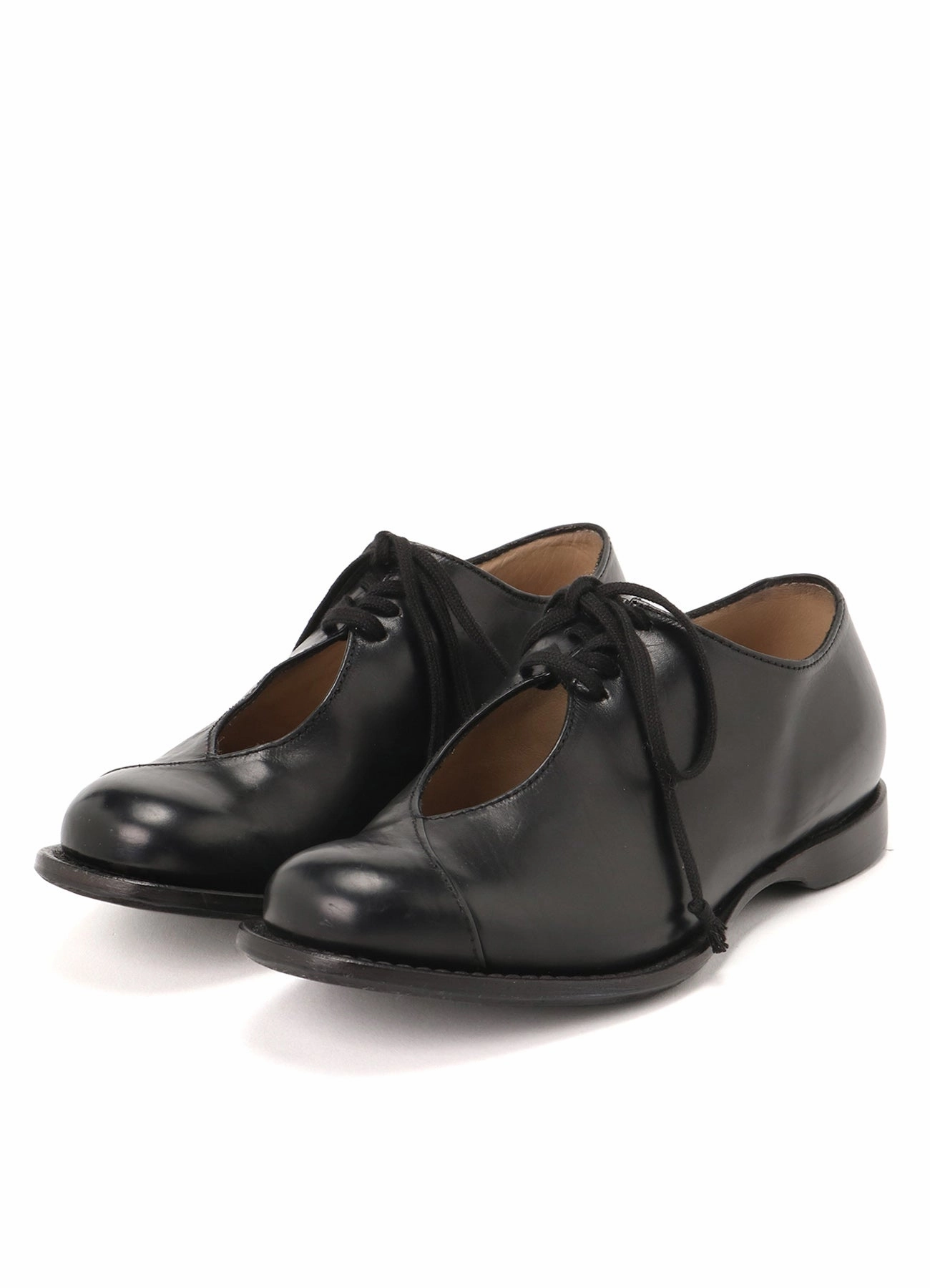 WAXED CALF CUT-OUT DERBY SHOES Lace Up Shoes With Heel