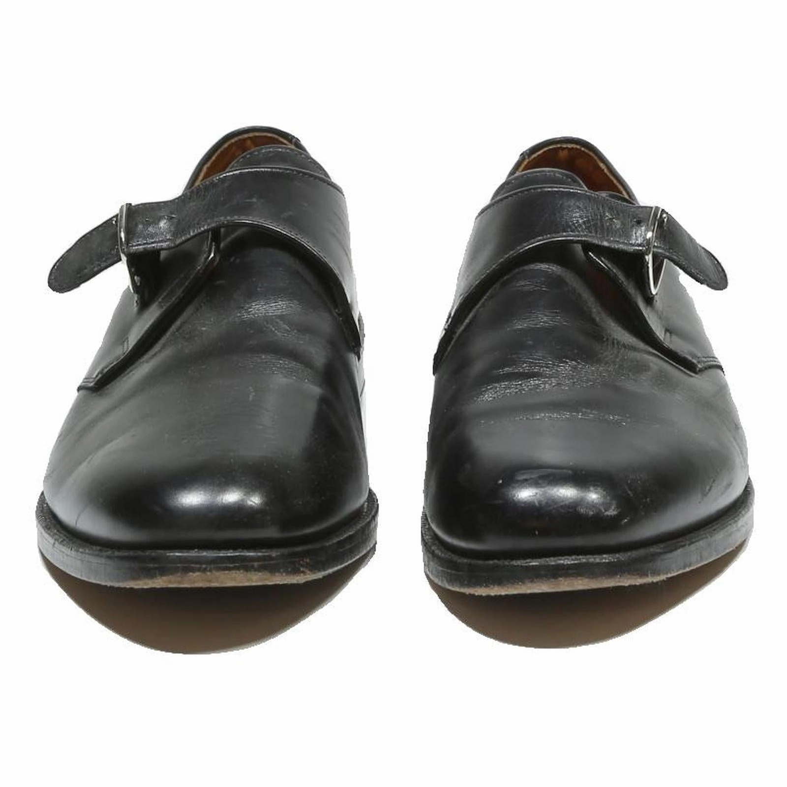 ALLEN EDMONDS Monk Strap Mens Leather Black UK 7 Classic Formal Dress Shoes Almartin Brogues