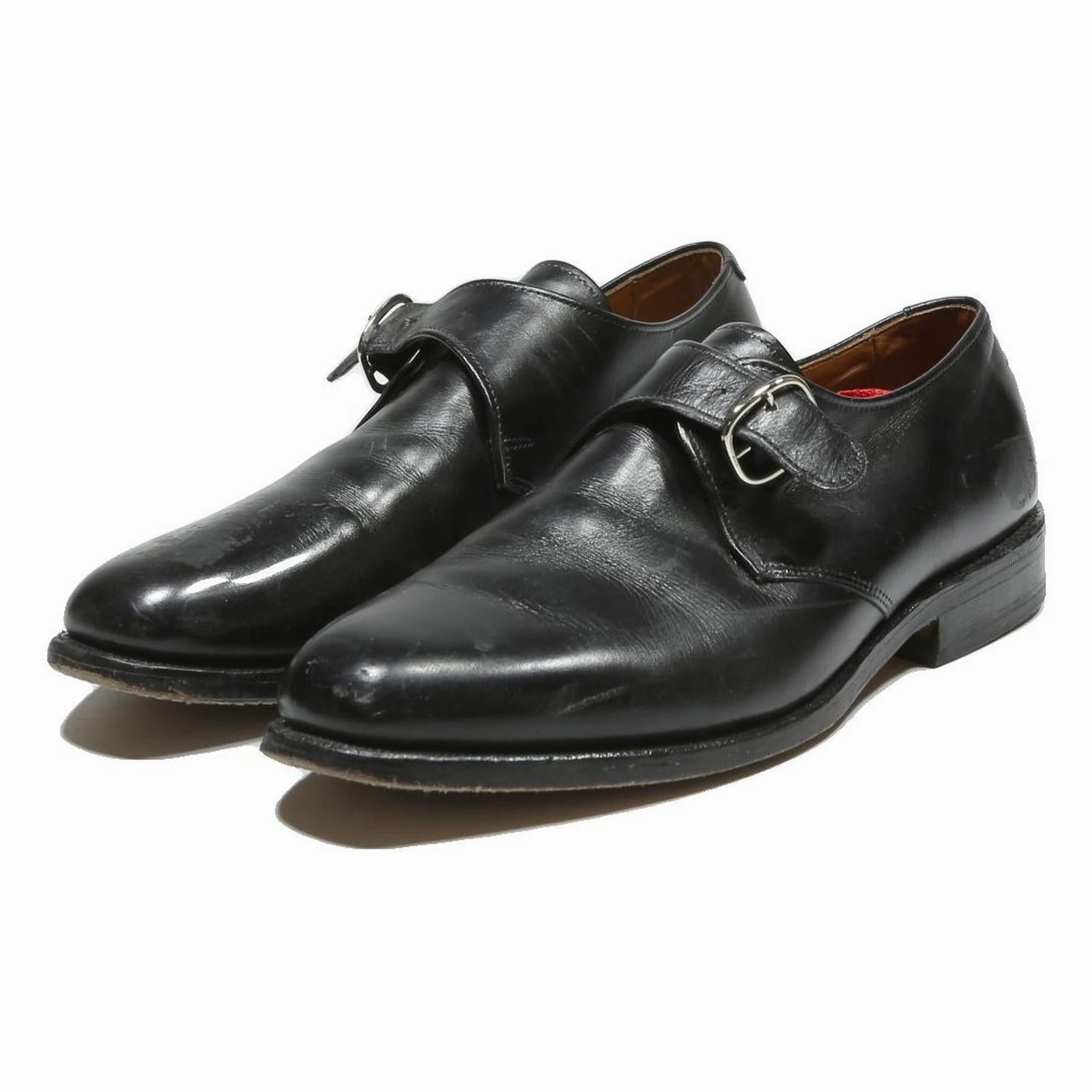 ALLEN EDMONDS Monk Strap Mens Leather Black UK 7 Classic Formal Dress Shoes Dark Tan Brogues