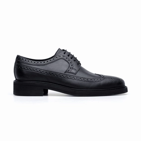 All Leather Brogues Uk 'Longwing' classic brogue in high-quality vegan leather by Brave Gentleman - black