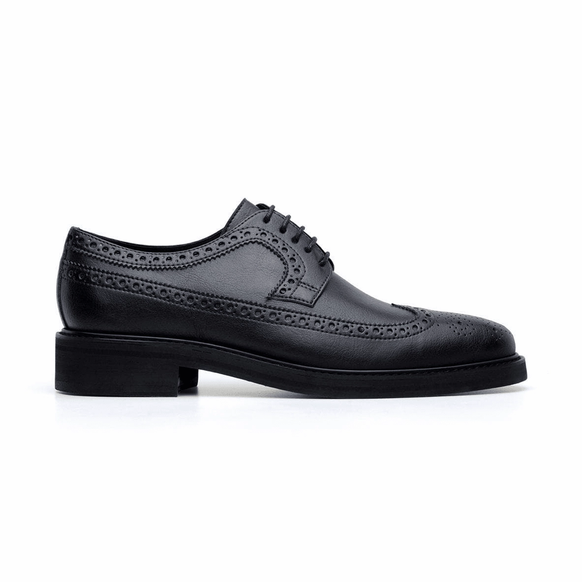 Half Brogue Derby 'Longwing' classic brogue in high-quality vegan leather by Brave Gentleman - black