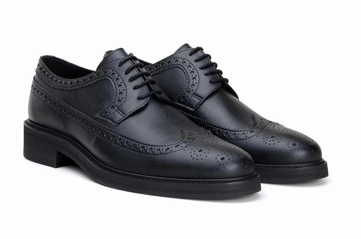Brogues Lake Worth Florida 'Longwing' classic brogue in high-quality vegan leather by Brave Gentleman - black