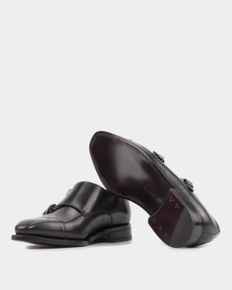 Brogues With Rubber Soles Outlet - Black Double Monk Strap