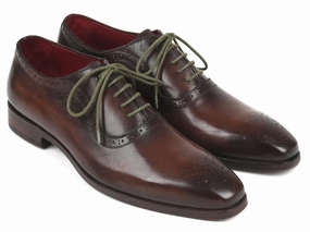 Paul Parkman Men's Medallion Toe Oxfords in Brown Wingtip Vs Oxford