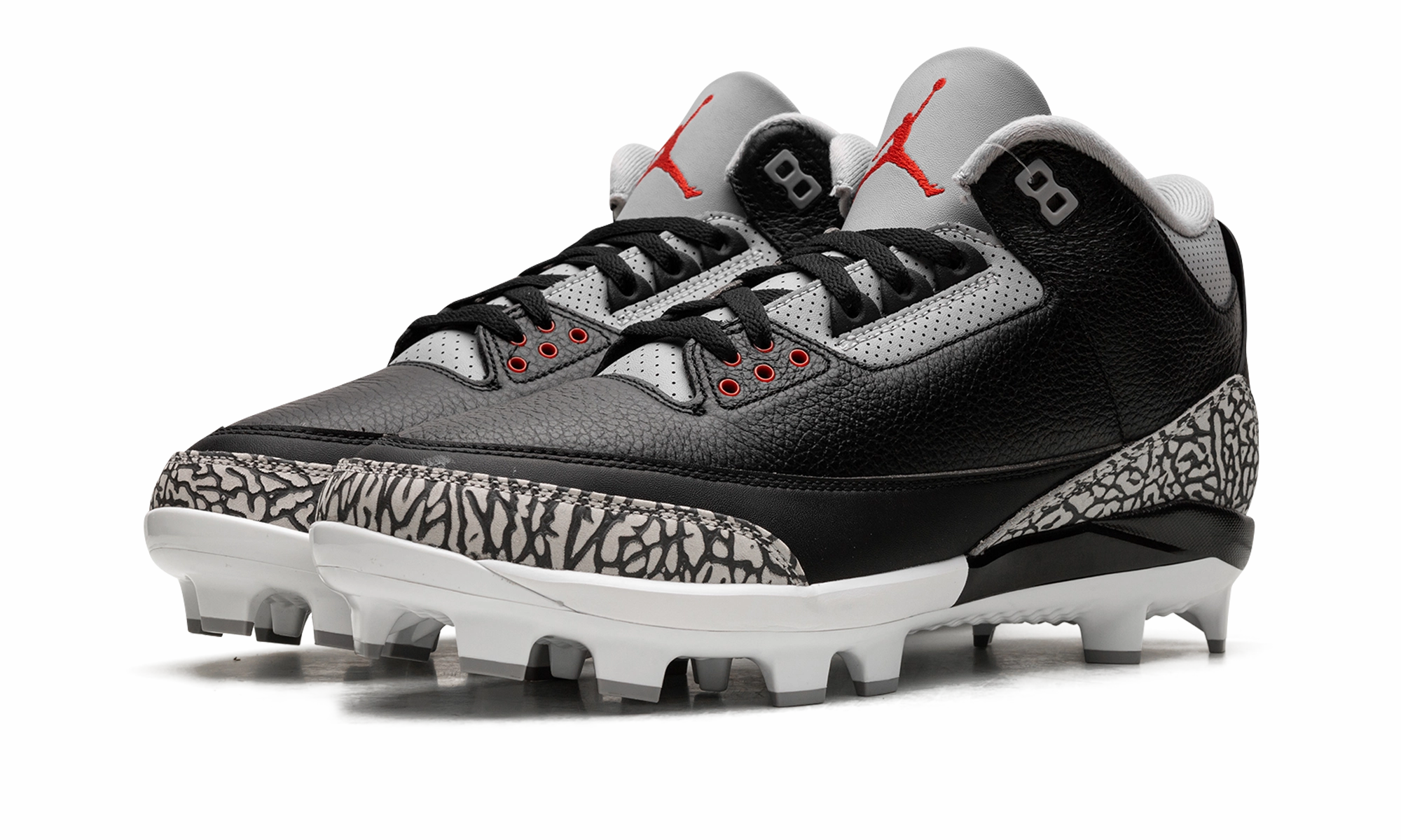 Soccer Cleats Safety Fit Comfort Air Jordan 3 Cleats "Black Cement"