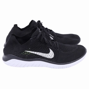 Nike Free RN Flyknit Sneakers in Black Polyester Champion Trainer Shoes