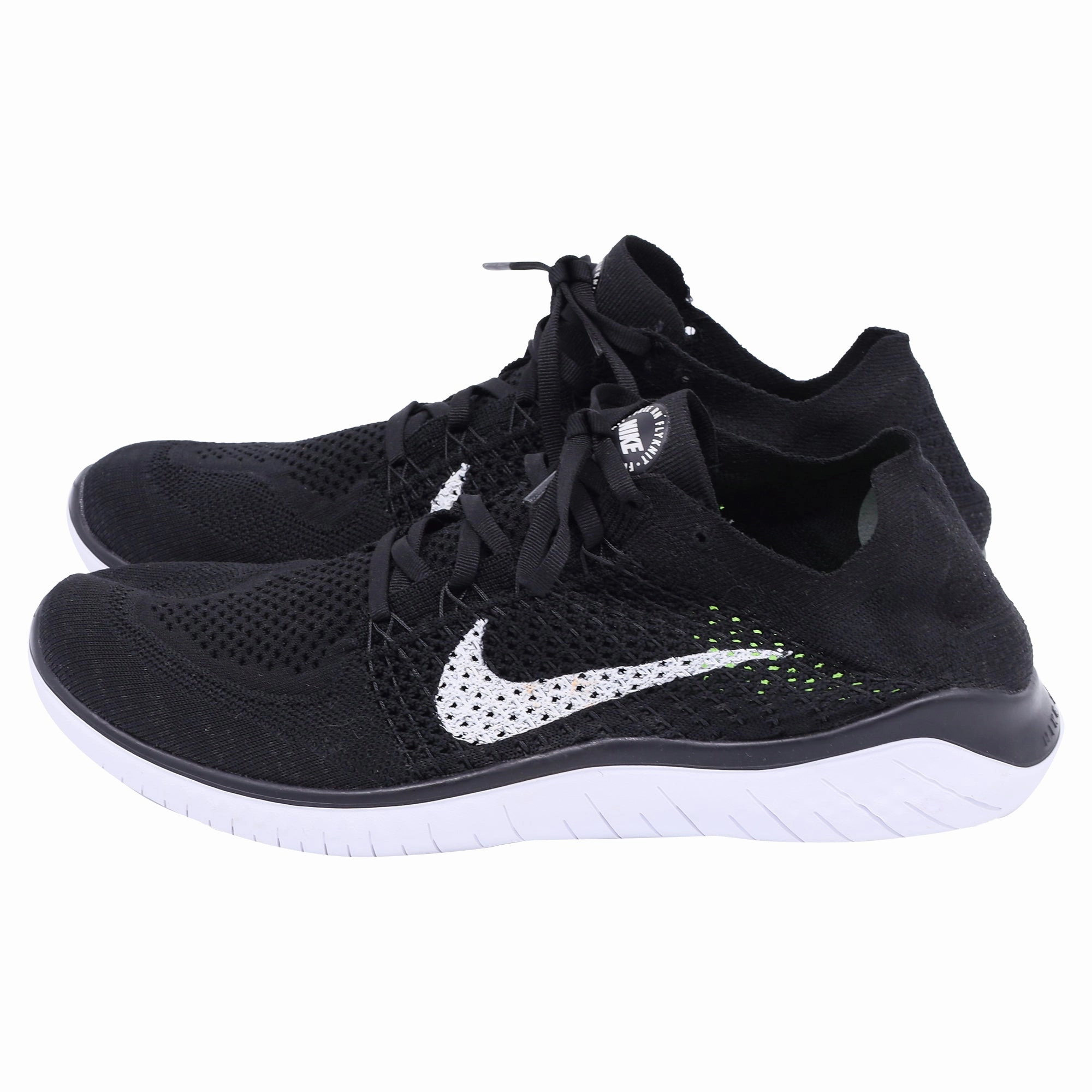 Nike Free RN Flyknit Sneakers in Black Polyester Nano Cross Training Shoes