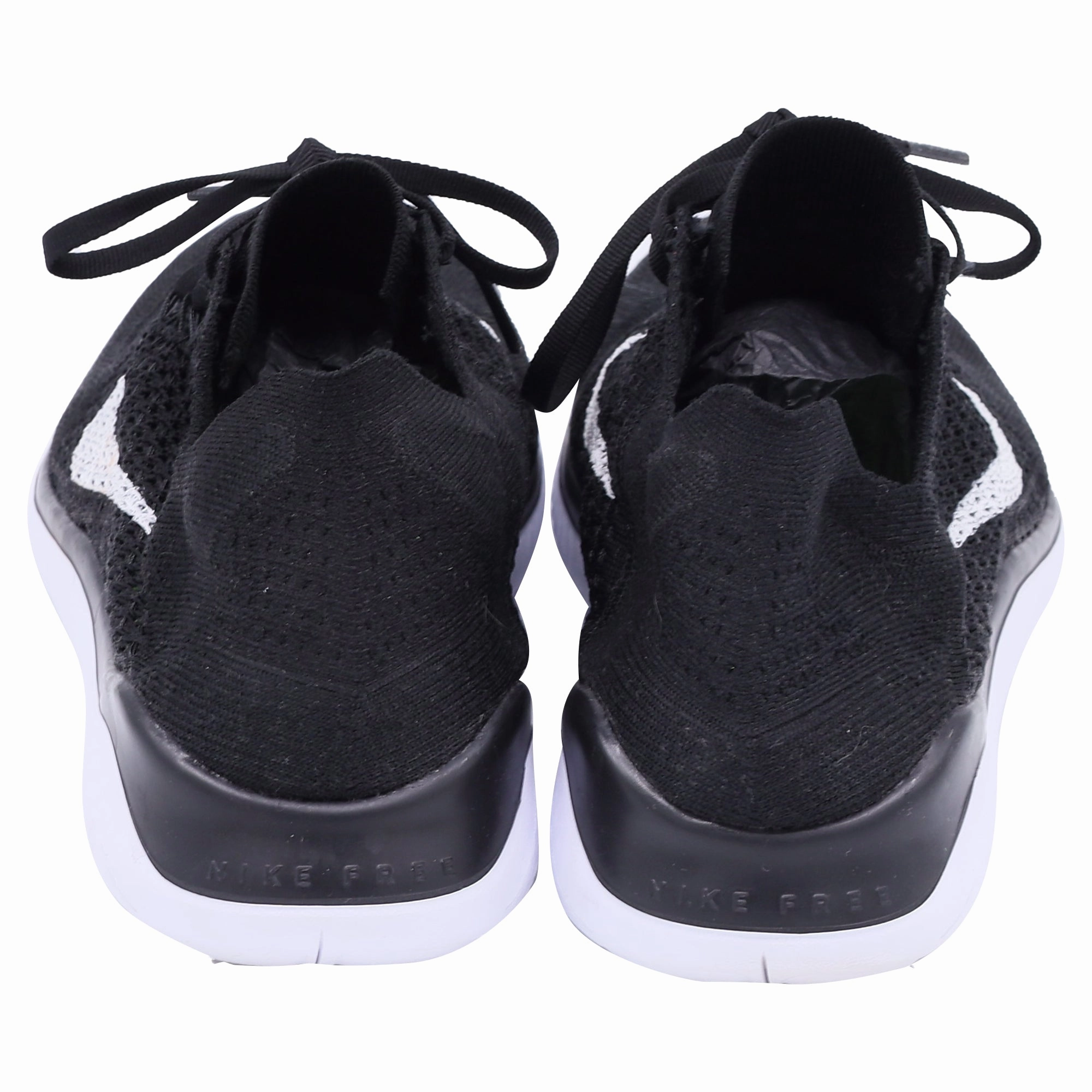Minimalist Cross Training Shoes Nike Free RN Flyknit Sneakers in Black Polyester
