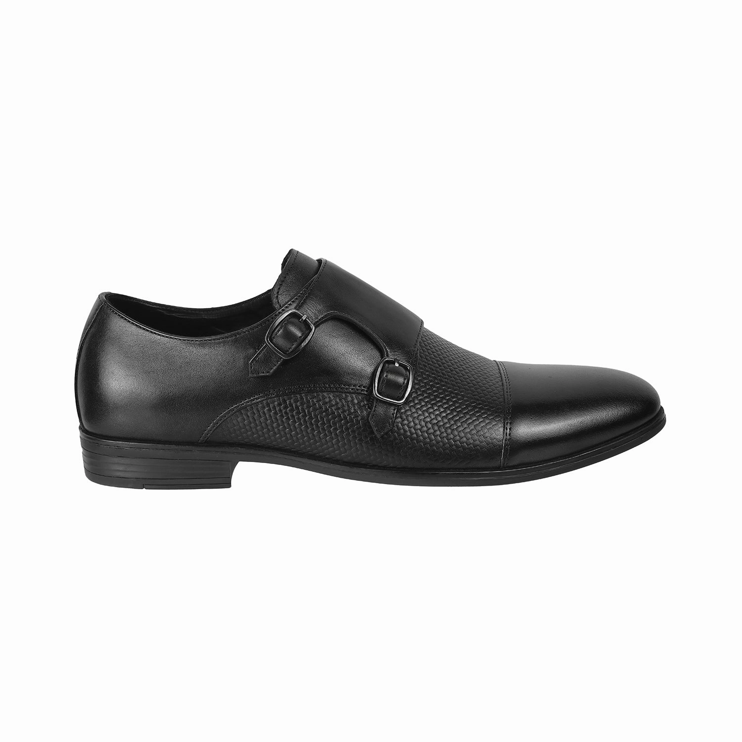 Wearing Brogues With Jeans Dominio Double Monk Strap Shoes Black - 13-7025