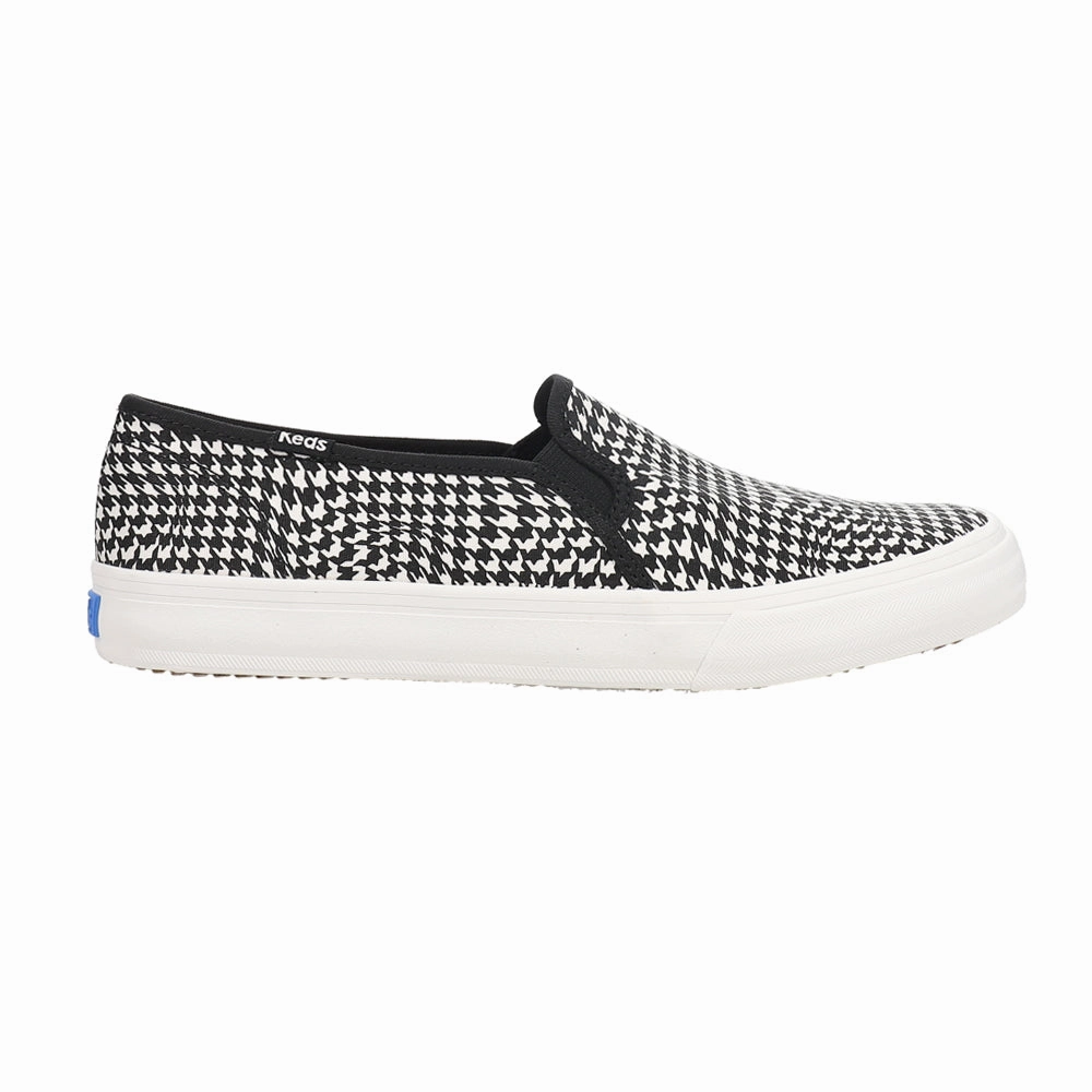 Slip On Climbing Shoes Double Decker Canvas Houndstooth Slip On Sneakers