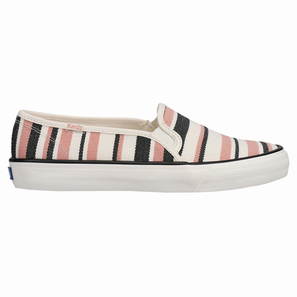 Double Decker Striped Slip On Sneakers Comfortable Slip On Dress Shoes