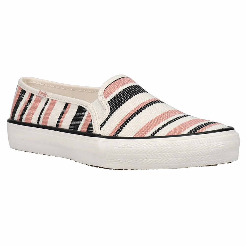 Canvas Slip On Shoe Double Decker Striped Slip On Sneakers