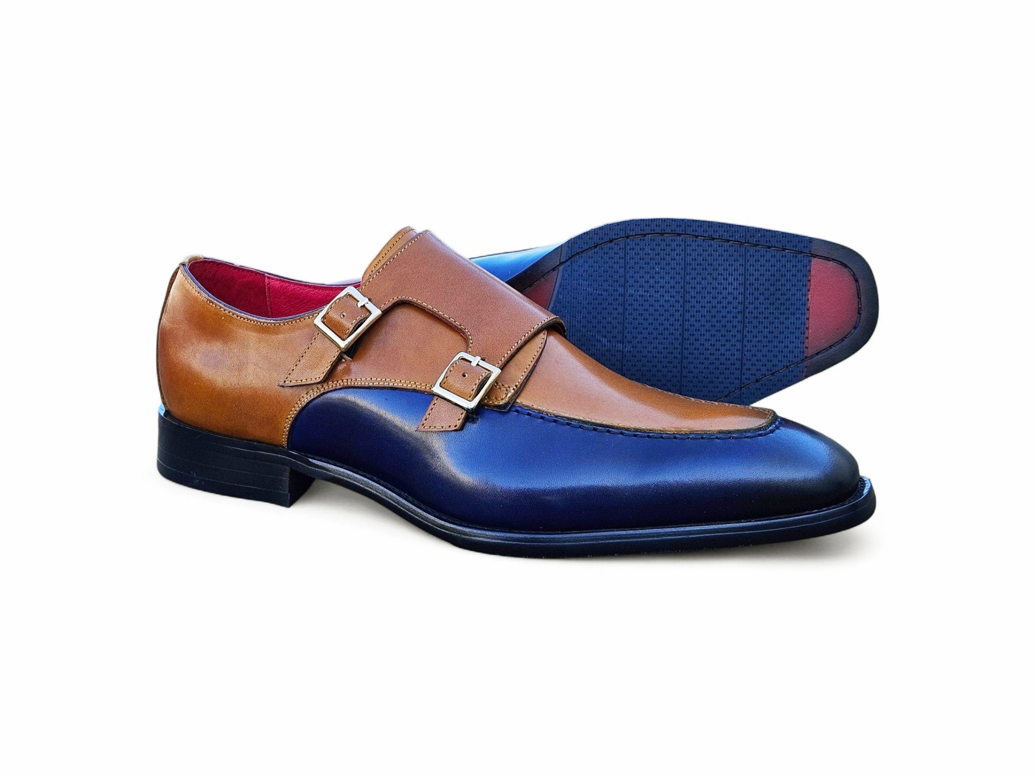 Mittal Brogues Double Monk Strap Two Tone Loafer