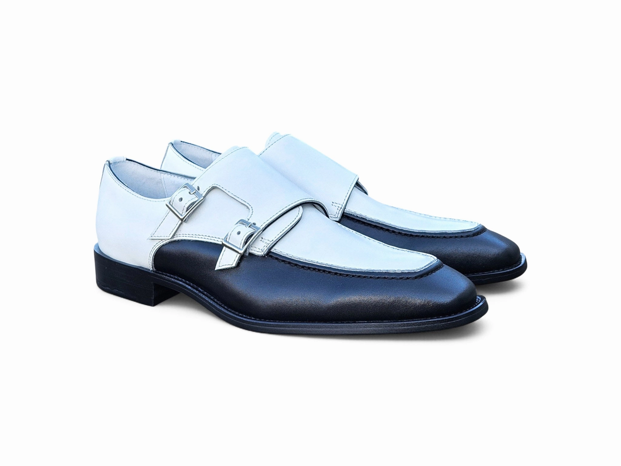 Double Monk Strap Two Tone Loafer Bertie Brogue Shoes