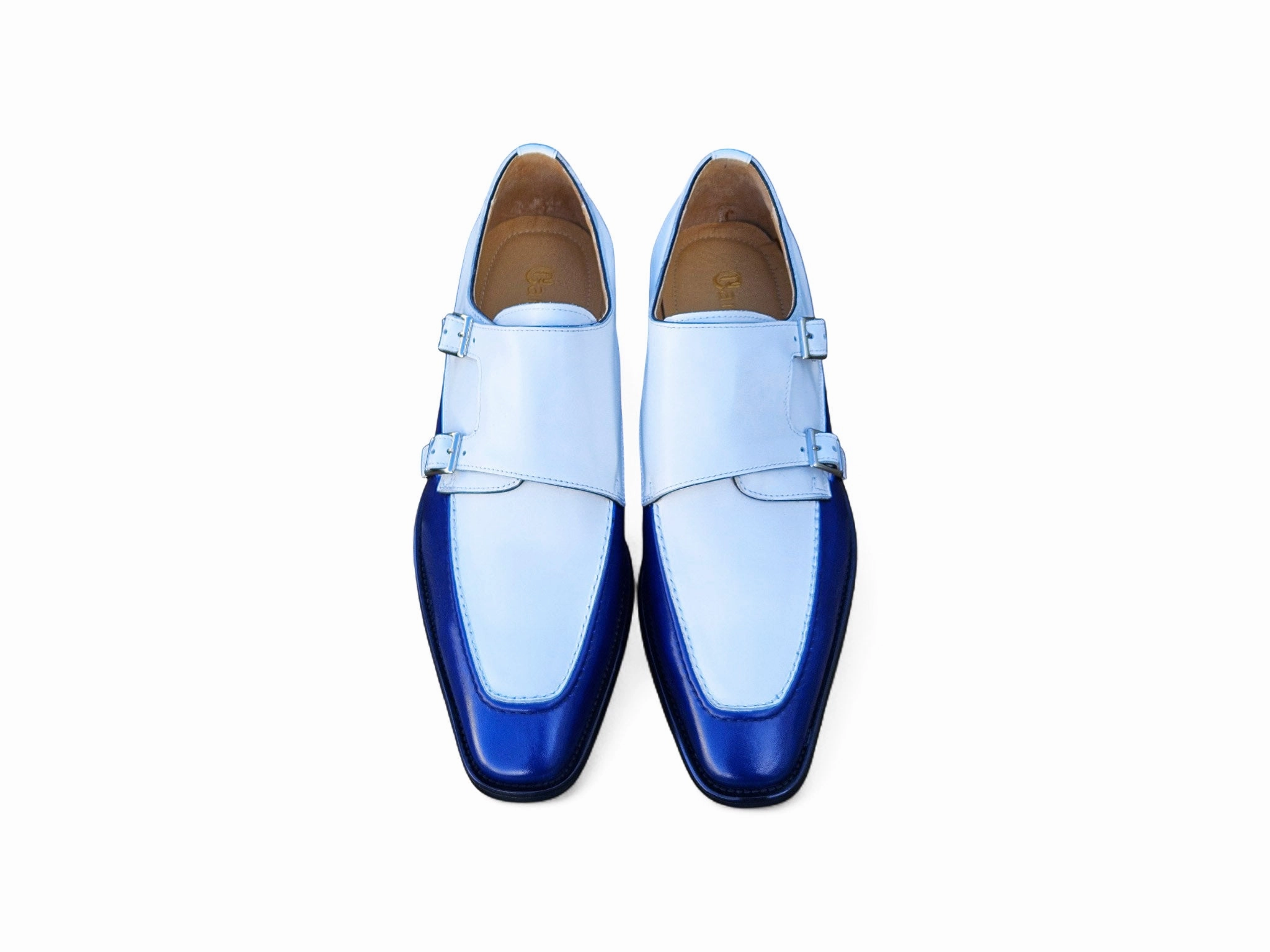 Bulky Brogue Derby Double Monk Strap Two Tone Loafer