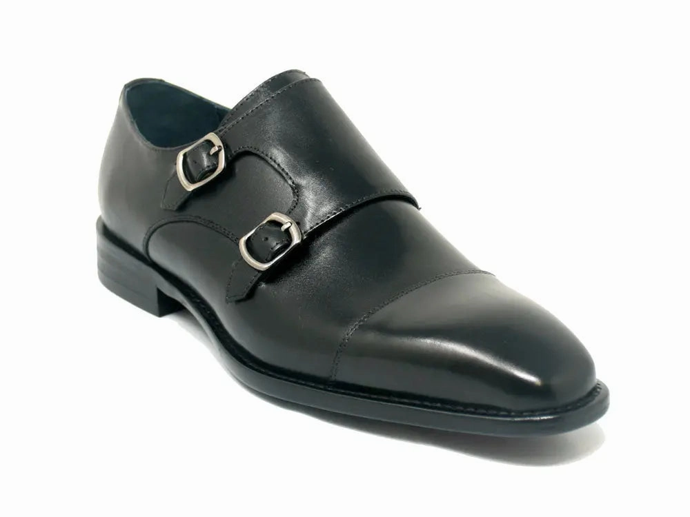 Brogue Cap Toe Boot Double Monk Straps Leather Loafer